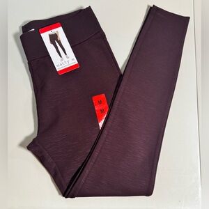 Matty M High Rise Ponte Leggings Dark Wine Burgundy Women’s Medium NWT